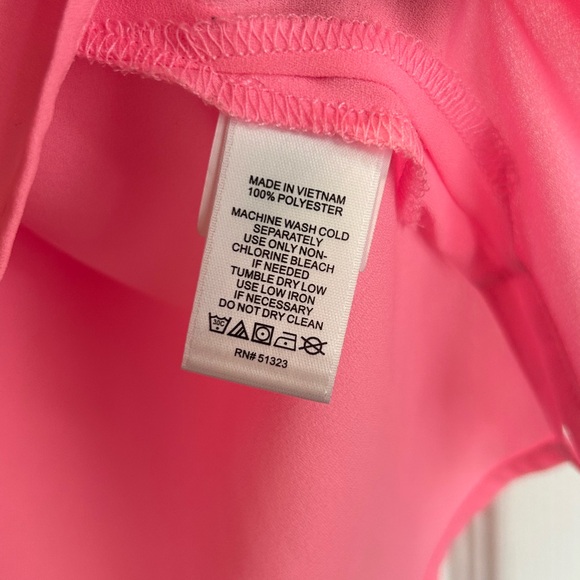 CeCe Hot Pink Black Doll Collar Short Sleeve Blouse - Picture 5 of 11